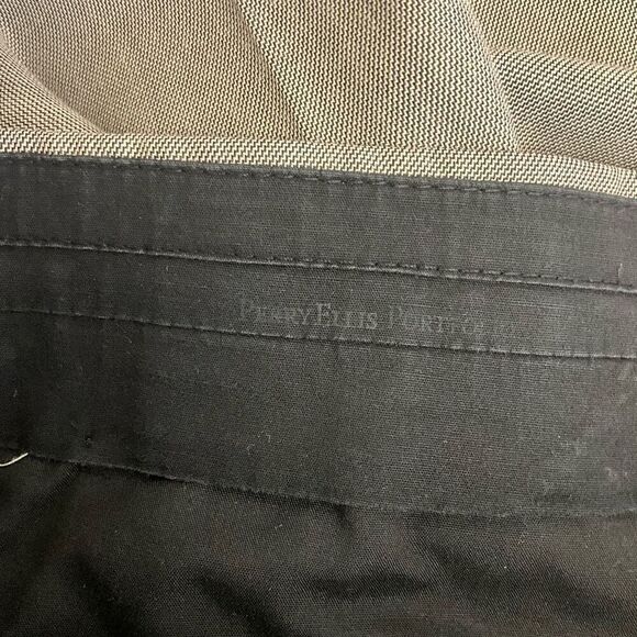 Perry Ellis Portfolio Men's 38x32 Grey Flat Front Dress Pants Trousers Slacks - Picture 12 of 15